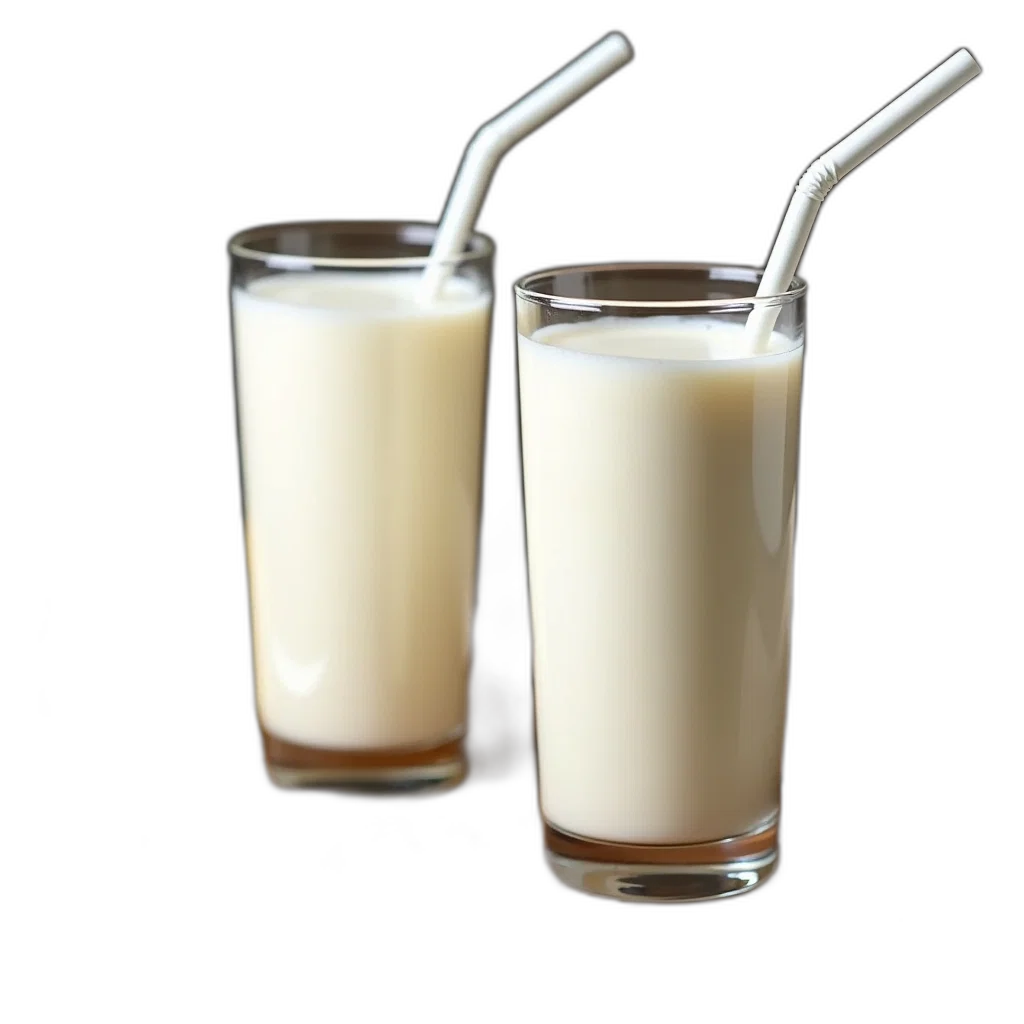 food, weapon, 3d render, photorealistic, two, glasses, milk, straw transparent PNG cut-out