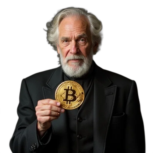 umbrella, elder, becker, shown, holding, bitcoin transparent PNG cut-out