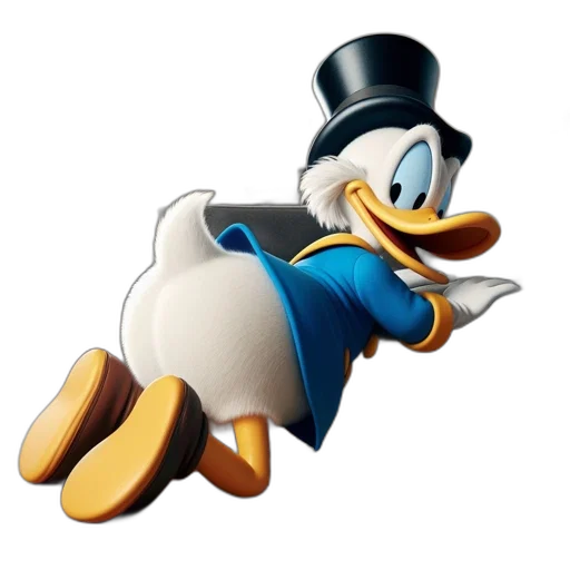 animal, staff, 3d render, concept art, cartoon, photorealistic, scrooge, mcduck transparent PNG cut-out