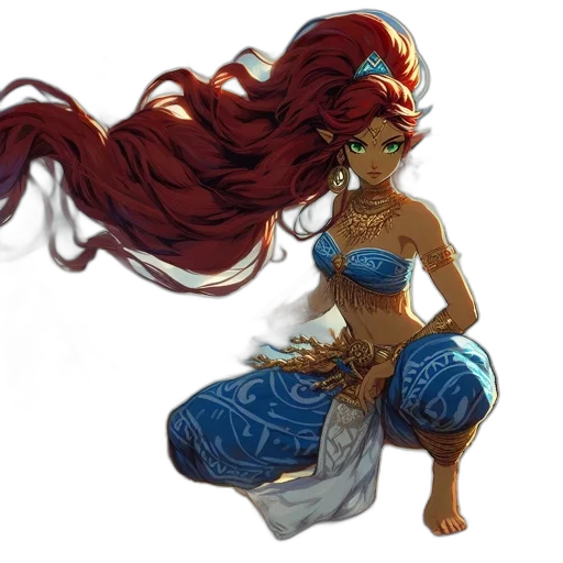 concept art, fantasy art, 3d render, comic book art, underwater, woman, red, hair transparent PNG cut-out