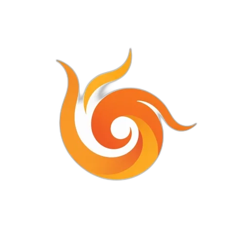 staff, dragon, 3d render, fire, stylized, orange, logo, circular transparent PNG cut-out