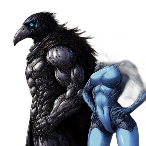animal, creature, concept art, fantasy art, comic book art, pixel art, blue, dark transparent PNG cut-out