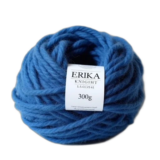 blue, large, spool, yarn, label, reads, erika, knight transparent PNG cut-out