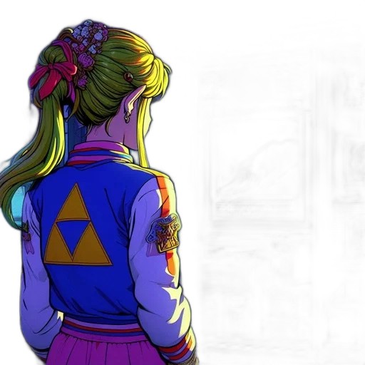 jacket, dress, concept art, watercolor, pixel art, fantasy art, colorful, blue transparent PNG cut-out