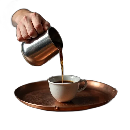staff, food, weapon, 3d render, photorealistic, man, pours, coffee transparent PNG cut-out