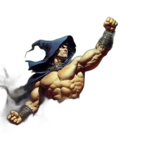concept art, fantasy art, comic book art, pixel art, intense, fantastical, battleground, muscular transparent PNG cut-out