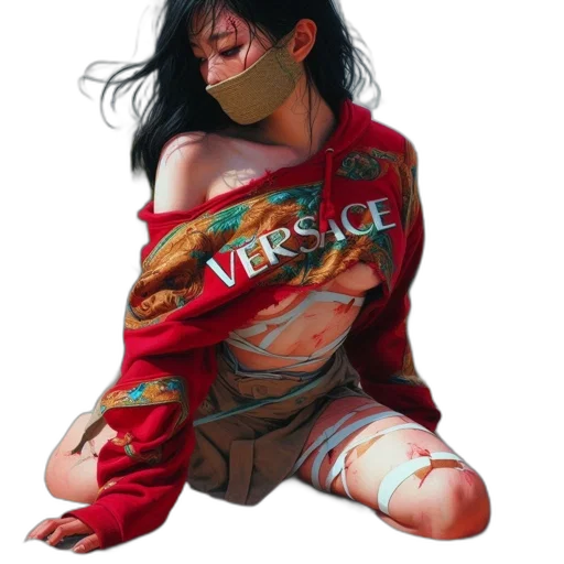 dress, jacket, fantasy art, concept art, cyberpunk, comic book art, outer space, red transparent PNG cut-out