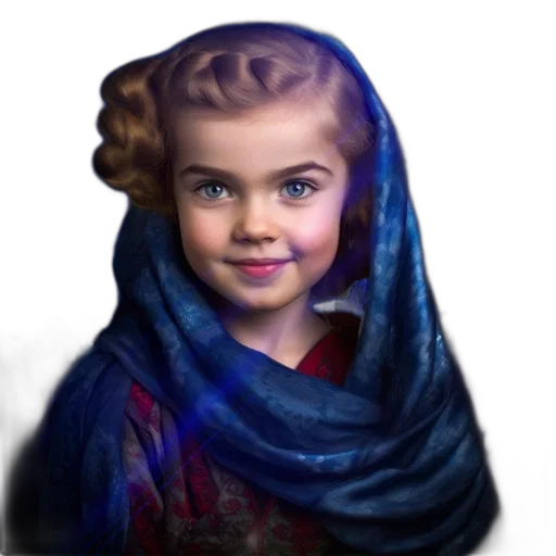 face, crown, photorealistic, oil painting, watercolor, fantasy art, blue, girl transparent PNG cut-out