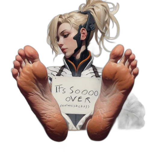 shoes, robot, concept art, cyberpunk, photorealistic, anime, woman, wearing transparent PNG cut-out