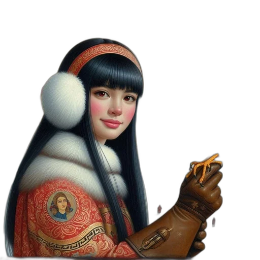 face, robot, weapon, dress, photorealistic, oil painting, fantasy art, 3d render transparent PNG cut-out