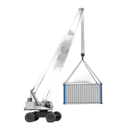 robot, weapon, white, crane, black, striped, pattern, body transparent PNG cut-out