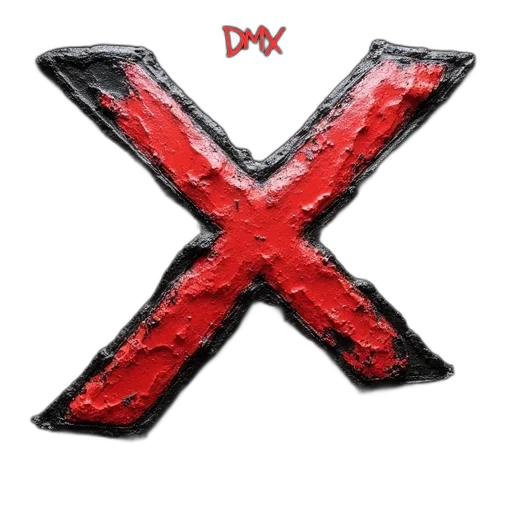 second, image, close-up, word, dmx, first, stylized, red transparent PNG cut-out