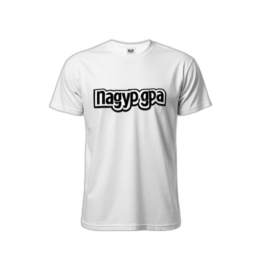 white, t-shirt, black, graphic, design, front, features, text transparent PNG cut-out