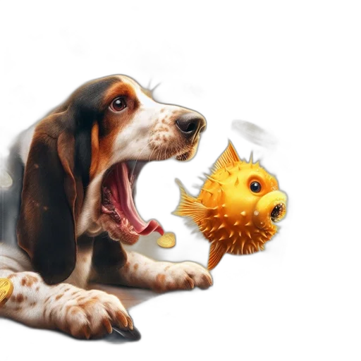 animal, creature, weapon, photorealistic, concept art, fantasy art, watercolor, basset transparent PNG cut-out
