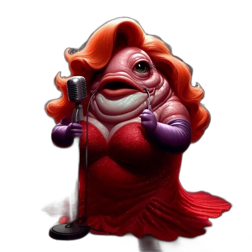 dress, creature, concept art, cartoon, photorealistic, 3d render, animated, fish-humanoid transparent PNG cut-out