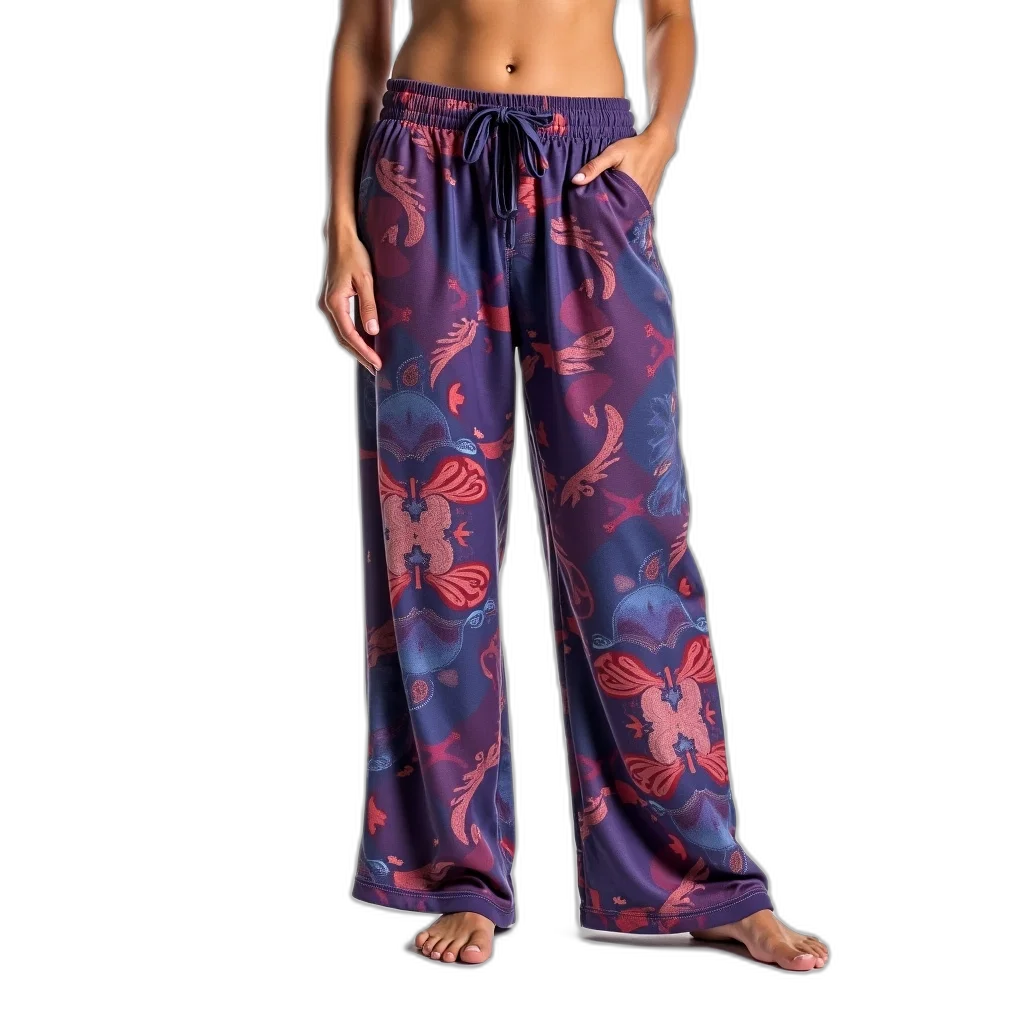 dark, person, wearing, pair, colorful, patterned, pants, mix transparent PNG cut-out