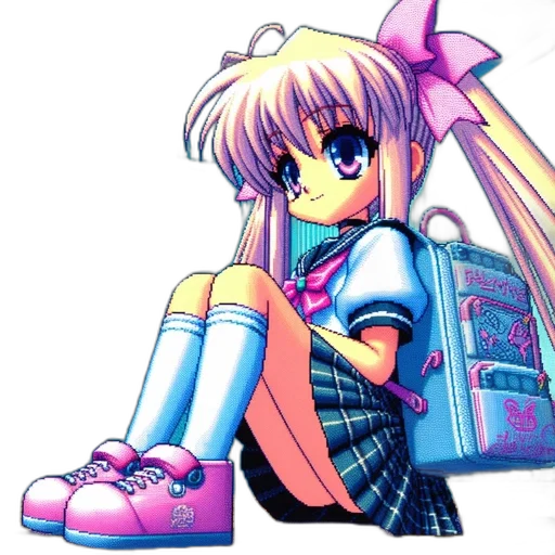 dress, robot, shoes, jacket, vaporwave, anime, pixel art, cartoon transparent PNG cut-out