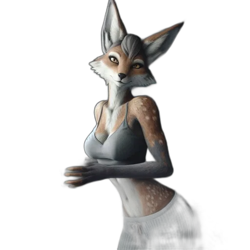dress, staff, animal, creature, concept art, fantasy art, 3d render, watercolor transparent PNG cut-out