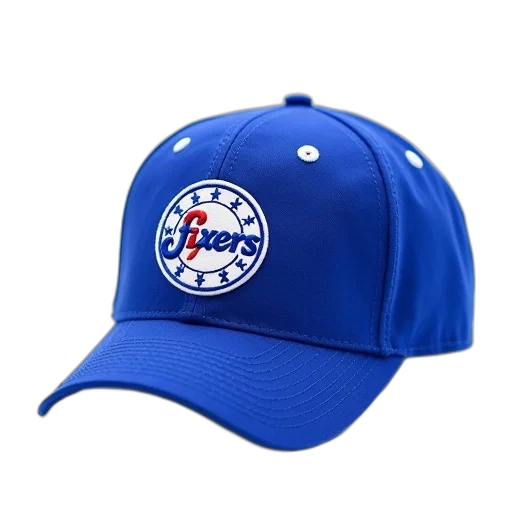 hat, crown, royal, blue, white, fitted, structured, baseball transparent PNG cut-out