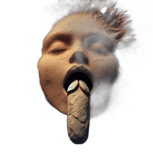 mask, face, creature, hair, 3d render, photorealistic, concept art, vaporwave transparent PNG cut-out