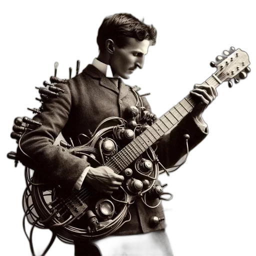 jacket, robot, staff, weapon, photorealistic, concept art, man, vintage transparent PNG cut-out