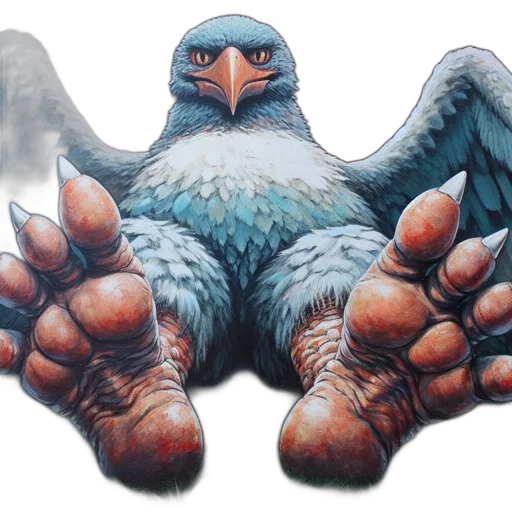 creature, animal, concept art, photorealistic, fantasy art, 3d render, blue, elegant transparent PNG cut-out