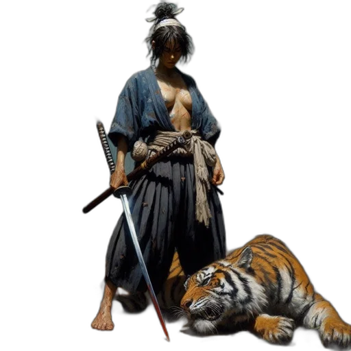 animal, staff, sword, fantasy art, concept art, photorealistic, oil painting, young transparent PNG cut-out