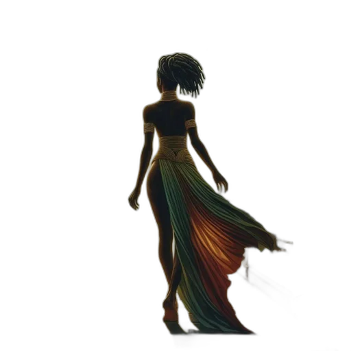 dress, staff, concept art, 3d render, pixel art, fantasy art, earth tones, dark transparent PNG cut-out