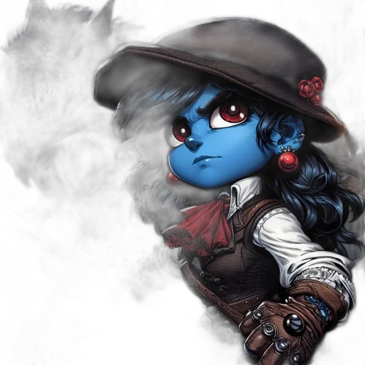 fantasy art, photorealistic, concept art, comic book art, blue, illustrated, scene, features transparent PNG cut-out