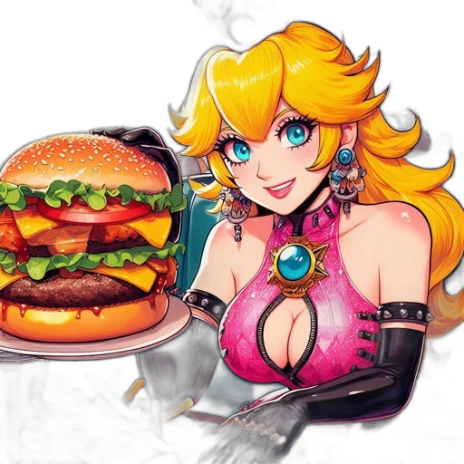 food, weapon, dress, pixel art, concept art, vaporwave, anime, animated transparent PNG cut-out