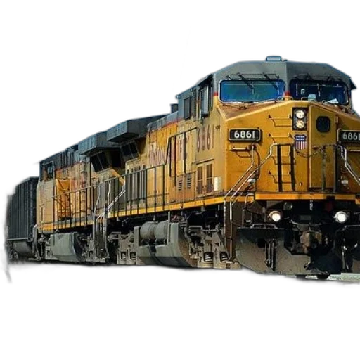 weapon, photorealistic, 3d render, yellow, train, number, 6861, traveling transparent PNG cut-out