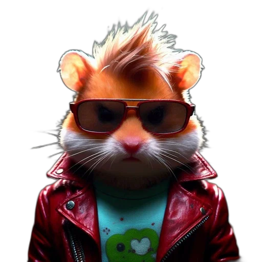 jacket, animal, mask, staff, 3d render, cartoon, concept art, comic book art transparent PNG cut-out
