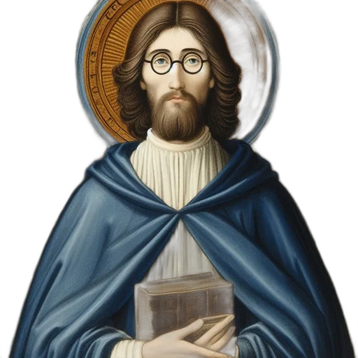 pixel art, photorealistic, oil painting, blue, bearded, man, wearing, glasses transparent PNG cut-out