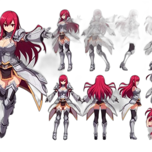 concept art, fantasy art, pixel art, anime, red, monochrome, dark, character transparent PNG cut-out