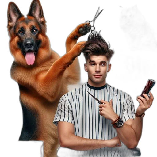staff, hair, animal, creature, concept art, photorealistic, cartoon, fantasy art transparent PNG cut-out