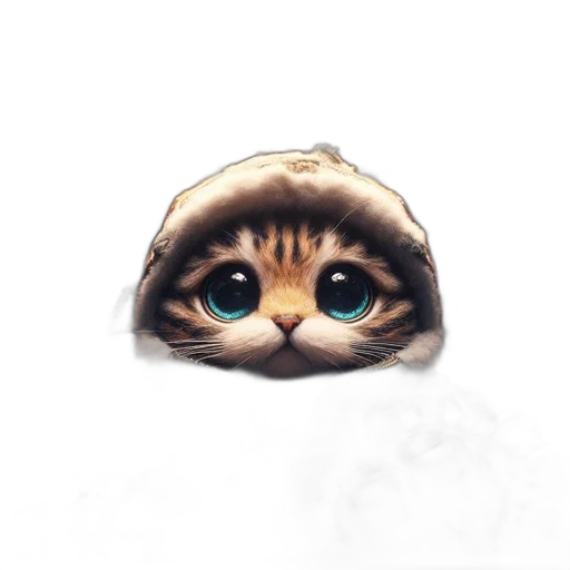 face, animal, creature, hat, photorealistic, pixel art, concept art, watercolor transparent PNG cut-out