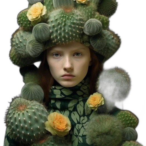 hat, crown, flower, hair, photorealistic, 3d render, fantasy art, concept art transparent PNG cut-out