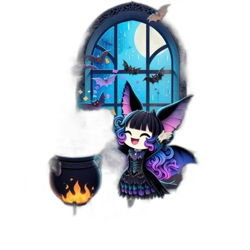 staff, fantasy art, pixel art, concept art, anime, dark, monochrome, magical transparent PNG cut-out