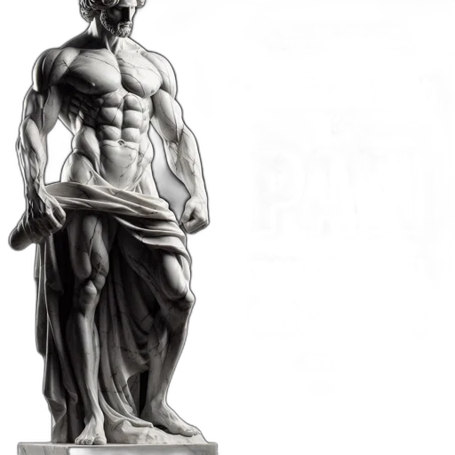 sword, photorealistic, pencil sketch, concept art, 3d render, imposing, muscular, marble transparent PNG cut-out