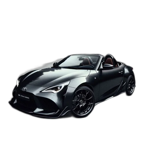 car, weapon, photorealistic, 3d render, concept art, sleek, black, convertible transparent PNG cut-out
