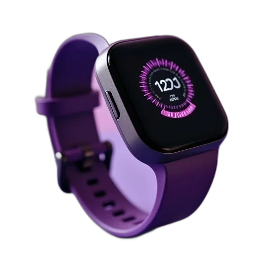 jewelry, 3d render, fitbit, sport, smartwatch, screen, purple, band transparent PNG cut-out
