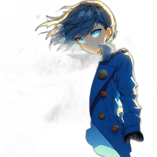 jacket, staff, dress, mask, anime, concept art, watercolor, pixel art transparent PNG cut-out