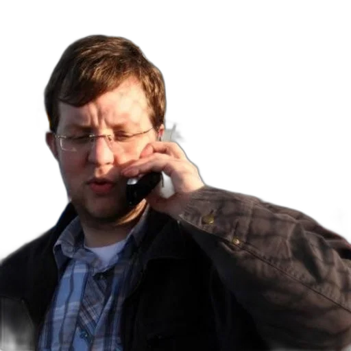 staff, face, man, plaid, shirt, glasses, talks, his transparent PNG cut-out