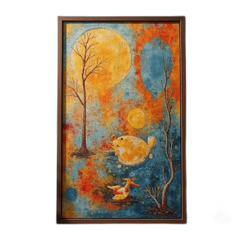 oil painting, forest, sunset, night transparent PNG cut-out