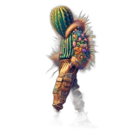 creature, staff, jacket, weapon, concept art, fantasy art, pixel art, 3d render transparent PNG cut-out