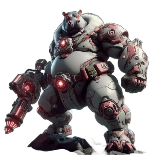 robot, creature, weapon, animal, concept art, 3d render, fantasy art, cyberpunk transparent PNG cut-out
