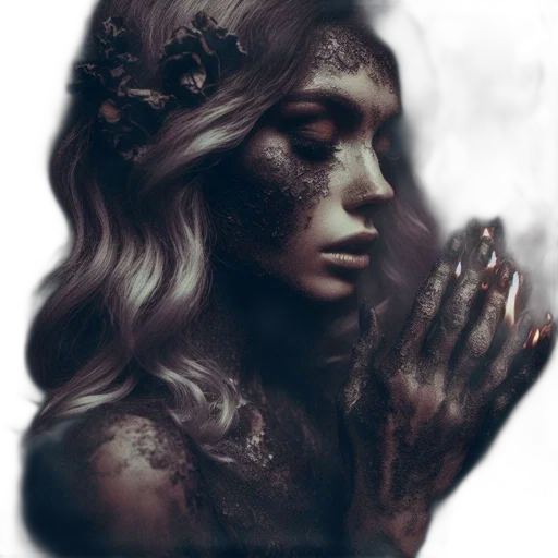 face, mask, crown, fantasy art, photorealistic, concept art, watercolor, fire transparent PNG cut-out