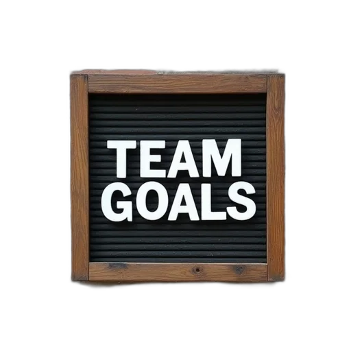 staff, label, says, team, goals transparent PNG cut-out