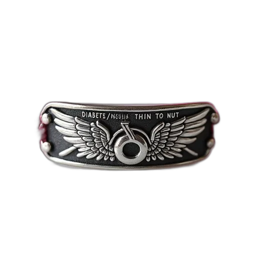 jewelry, silver, bracelet, detailed, design, featuring, winged, emblem transparent PNG cut-out