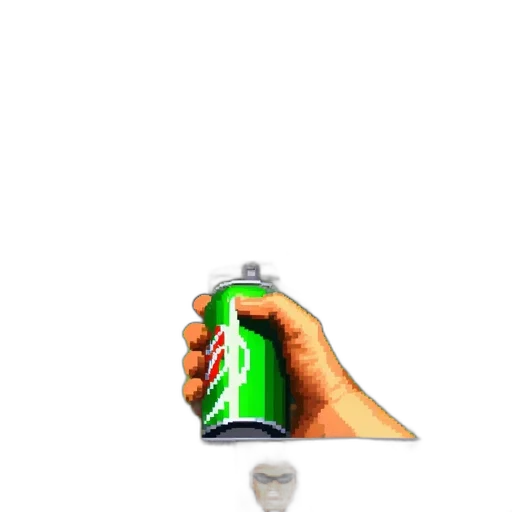bottle, food, weapon, umbrella, pixel art, 3d render, photorealistic, vaporwave transparent PNG cut-out